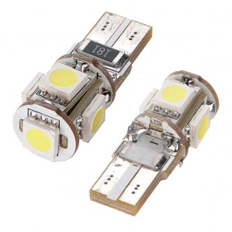 LED osvětlení - Led žárovka parkovací W5W, T10, 5x led s rezistorem