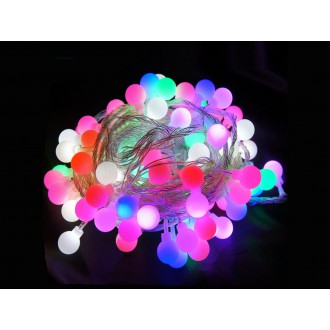 LED osvětlení - Vánoční osvětlení na stromeček LED koule barevné do sítě