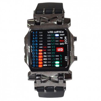 Hodinky - Binární LED digitální pánské náramkové hodinky