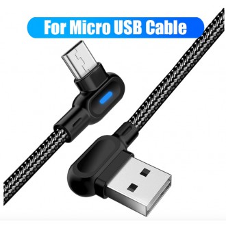 Příslušenství pro mobily - Datový LED kabel Micro USB, 1M nylon