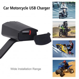 Nabíječka, adaptér, redukce - Vodě-odolná USB zásuvka na motorku k montáži na zrcátko