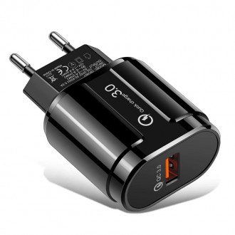 Nabíječka, adaptér, redukce - USB nabíječka s rychlo-nabíjením QC 3.0A 18W