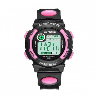 Hodinky - Dětské digitální hodinky značky Synoke růžové