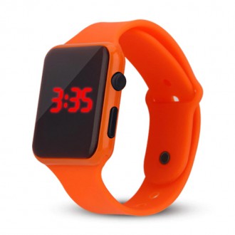 Hodinky - Silikonové digitální hodinky - oranžová