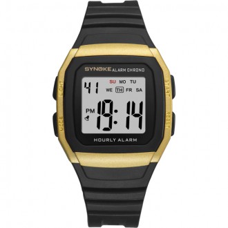 Hodinky - Digitální hodinky Synoke, šest barev podsvícení zlaté