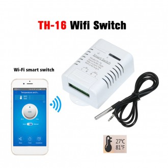 SMART - WiFi termostatický modul TH-16-RF + čidlo teploty