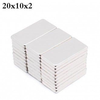 Neodymový magnet - 10 kusů Neodymový magnet 20 x 10 x 2 mm
