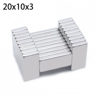 Neodymový magnet - 10 kusů Neodymový magnet 20 x 10 x 3 mm