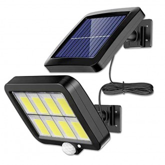 LED osvětlení - Solární LED COB osvětlení s PIR čidlem pohybu a soumraku