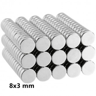 Neodymový magnet - 10 kusů Neodymový magnet 8 x 3 mm