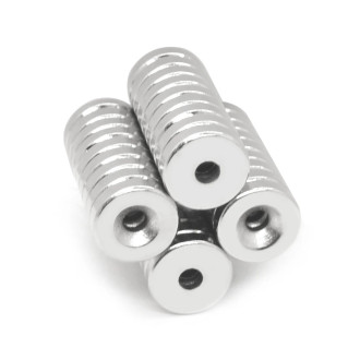 Neodymový magnet - 10 kusů neodymový magnet mezikruží 18 x 3 mm s dírou 3 mm