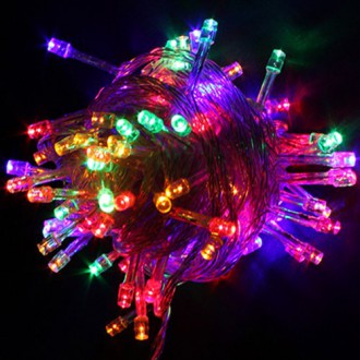 LED osvětlení - Vánoční osvětlení na stromeček 100x LED, 10m RGB