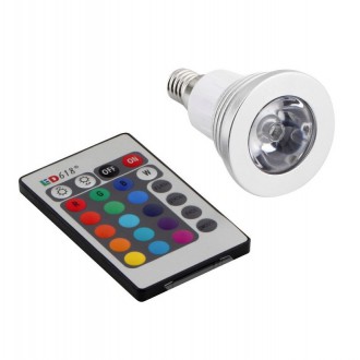 LED osvětlení - 3W E14 RGB LED Žárovka 16 Barev - Dálkové ovládání