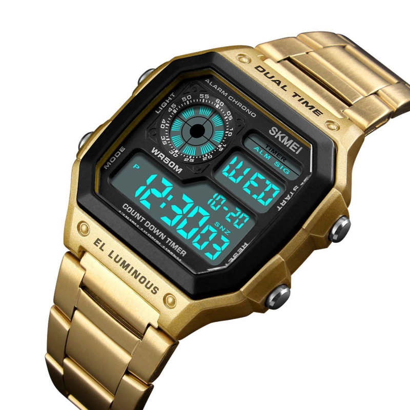 Digitální hodinky Skmei 1335 Gold + dárek Stylus pro kapacitní displeje zdarma