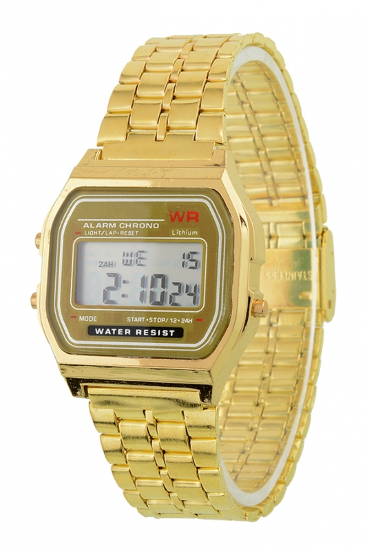Retro digitálky zlaté digitální hodinky + dárek Stylus pro kapacitní displeje zdarma