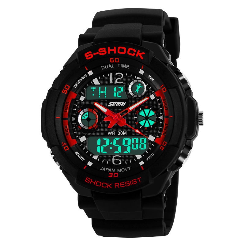 Sportovní digitální hodinky Skmei červené + dárek Stylus pro kapacitní displeje zdarma