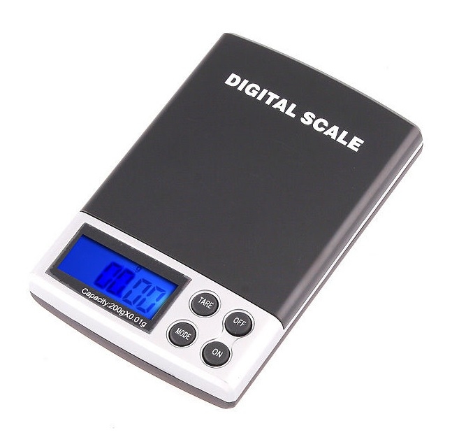 Digitální váha s přesností 0.01g a váživostí do 200g + dárek Stylus pro kapacitní displeje zdarma