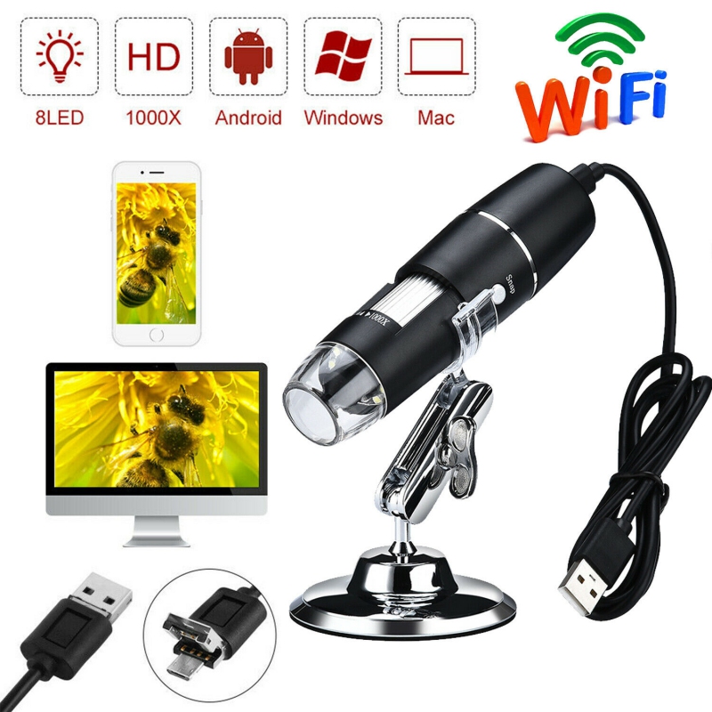 Bezdrátový digitální mikroskop WIFI USB 1000x + dárek Stylus pro kapacitní displeje zdarma