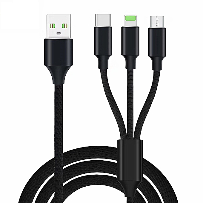 3v1 nylonový kabel USB micro, C, Lightning + dárek Stylus pro kapacitní displeje zdarma