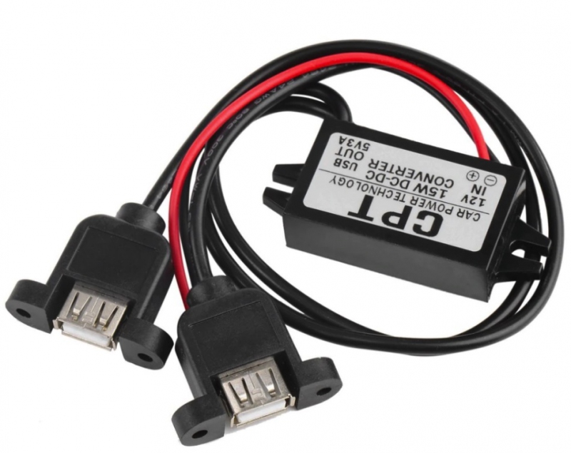 Měnič napětí 12V 5V 3A 2x USB + dárek Stylus pro kapacitní displeje zdarma