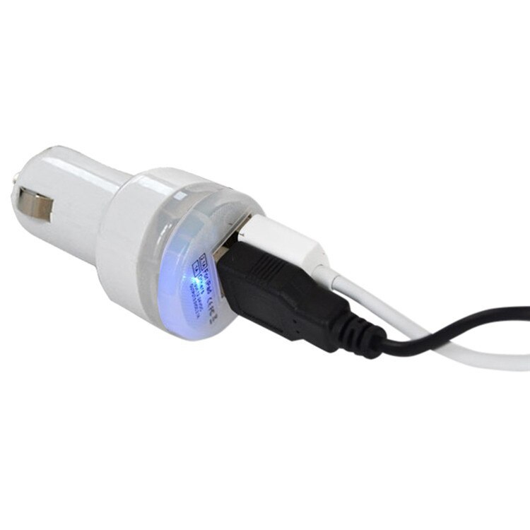 Univerzální 2x USB autonabíječka 2.1A bílá + dárek Mini stylus pro kapacitní displeje zdarma