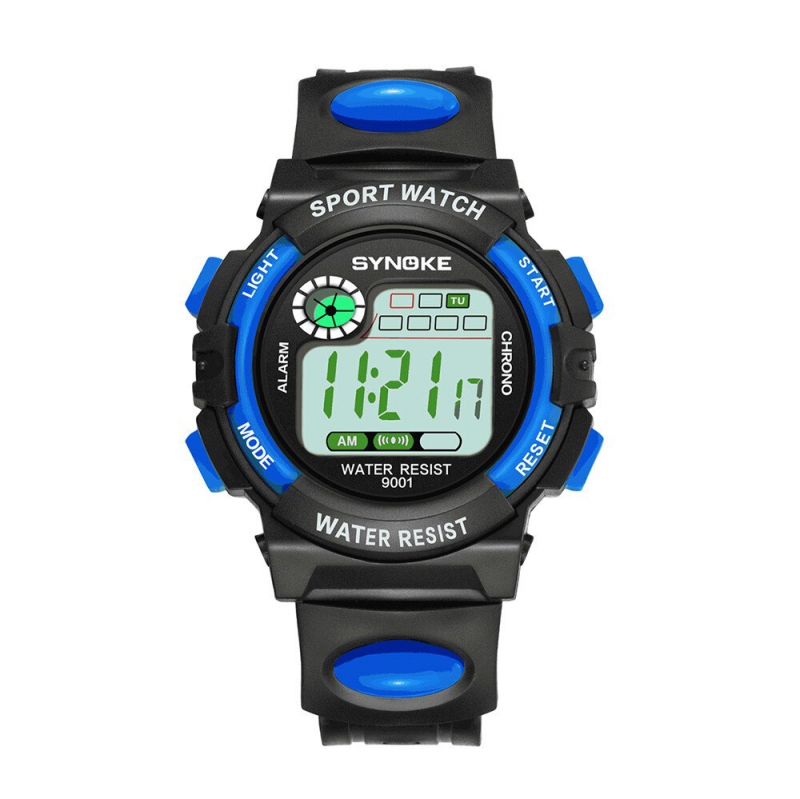 Dětské digitální hodinky značky Synoke modré + dárek Stylus pro kapacitní displeje zdarma