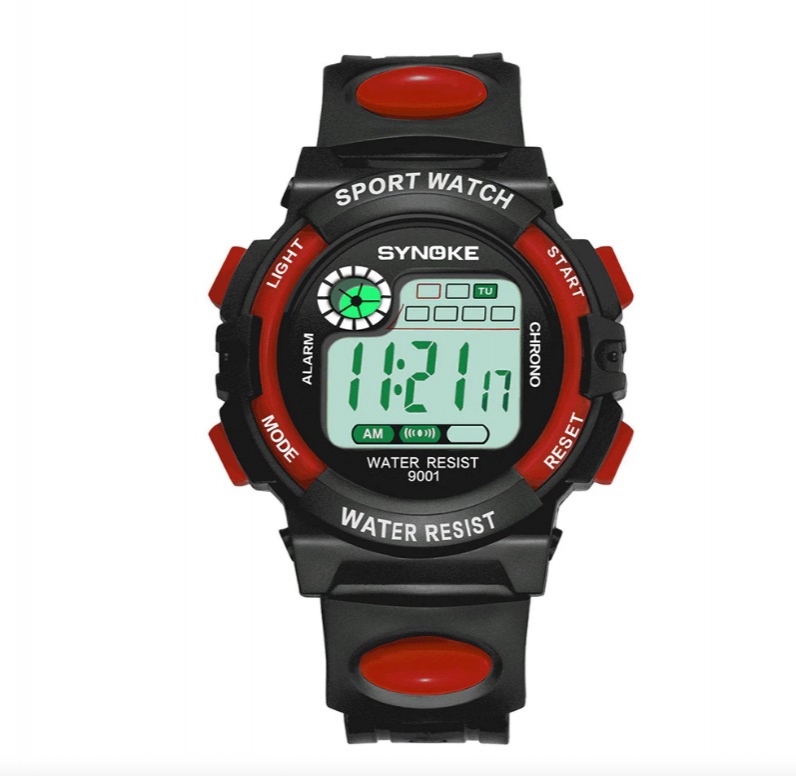 Dětské digitální hodinky značky Synoke červené + dárek Stylus pro kapacitní displeje zdarma