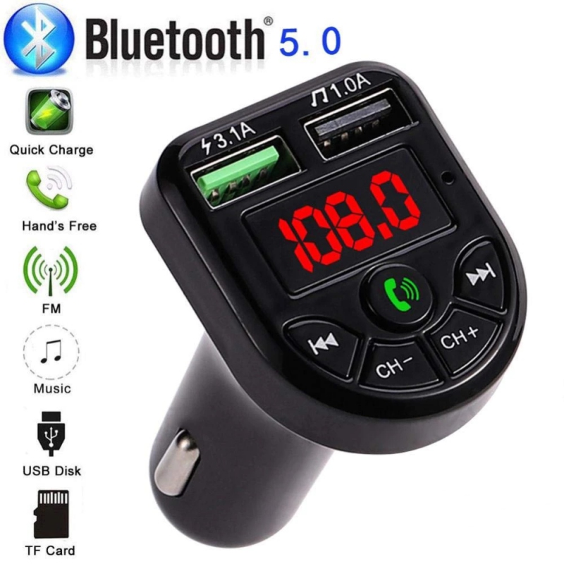 Transmitter do auta HandsFree Bluetooth USB nabíječka 3.1A + dárek Stylus pro kapacitní displeje zdarma