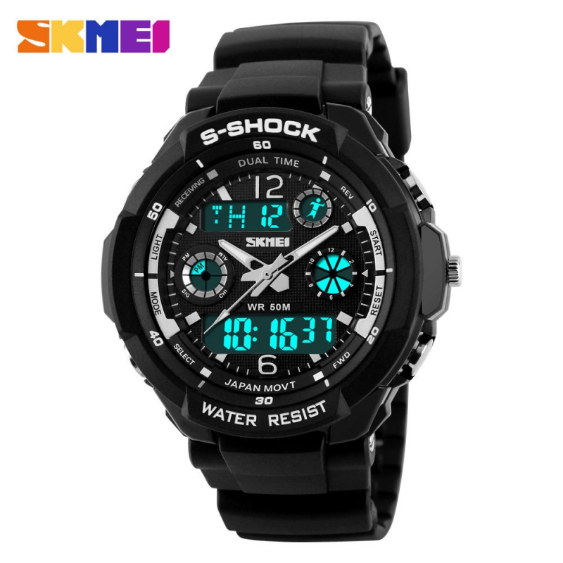 Sportovní digitální hodinky Skmei stříbrné + dárek Mini stylus pro kapacitní displeje zdarma