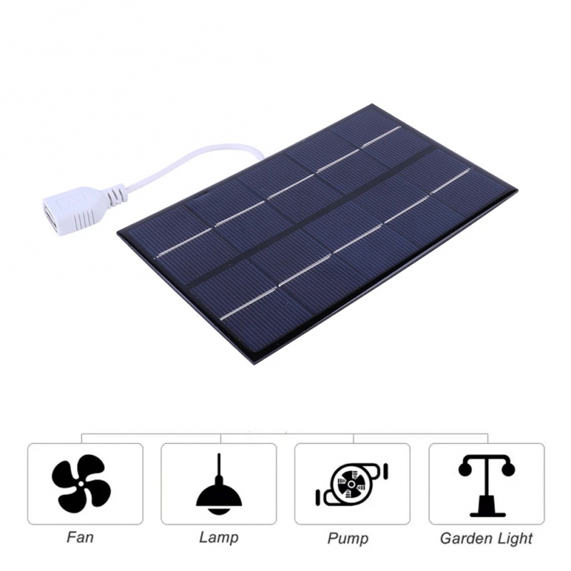 Univerzální solární nabíječka panel 5W 5V USB + dárek Stylus pro kapacitní displeje zdarma