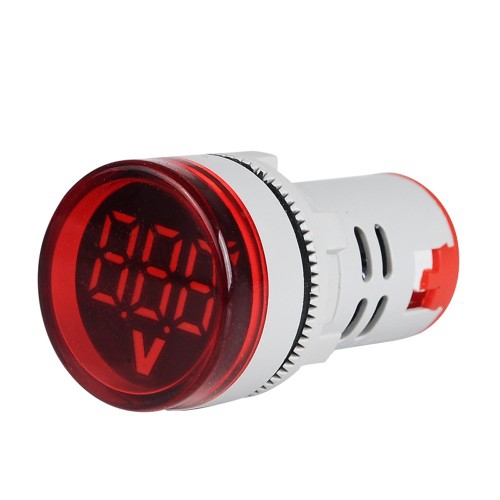 Panelový LED voltmetr 6-100V DC AD16-22DSV kulatý + dárek Stylus pro kapacitní displeje zdarma