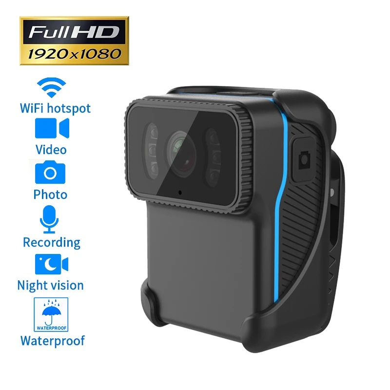 Policejní mini tělová kamera CS02 WiFi vodotěsná noční vidění + dárek Stylus pro kapacitní displeje zdarma