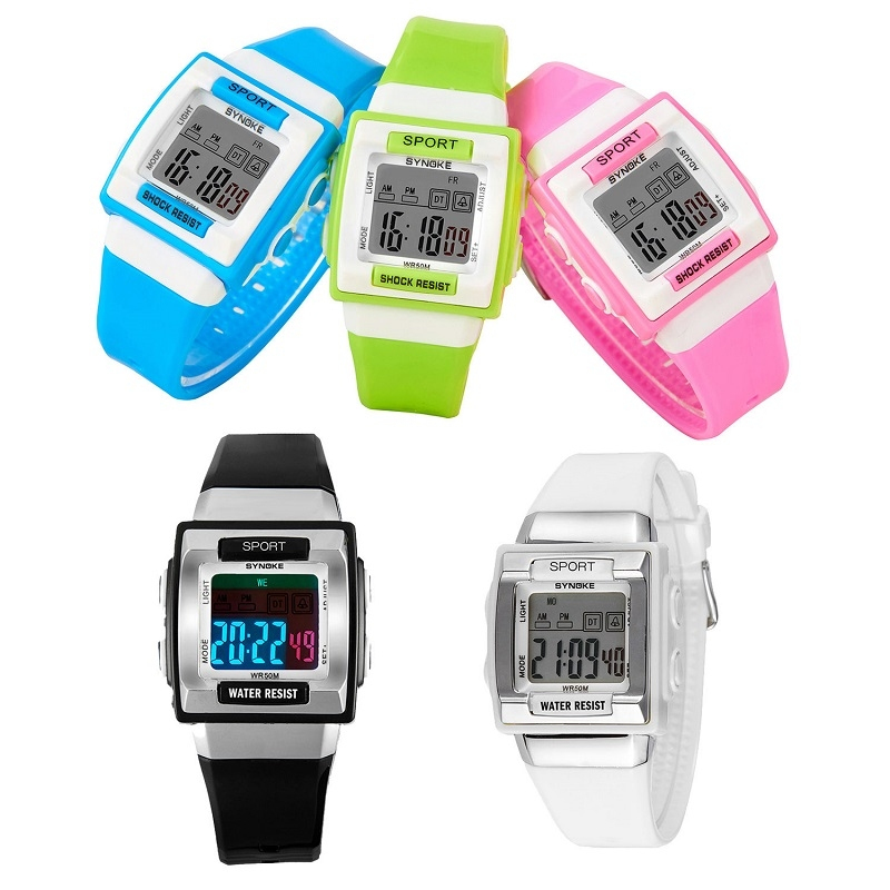 Dětské digitální hodinky značky Synoke - černá + dárek Stylus pro kapacitní displeje zdarma