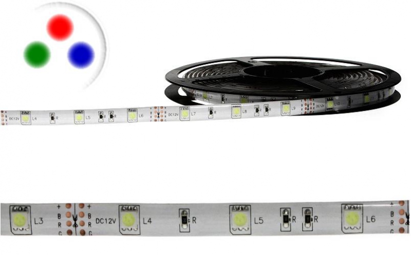 Vodotěsný RGB LED pásek 5m 300 LED tříbarevný SMD5050 - 5 metrů + dárek Stylus pro kapacitní displeje zdarma