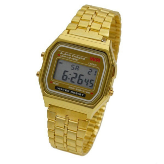 Retro digitálky zlaté digitální hodinky
