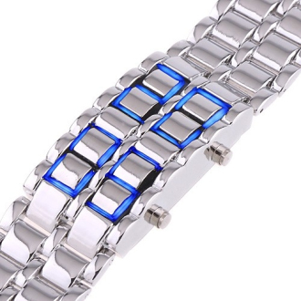 Digitální hodinky Samurai s LED podsvícením stříbrné