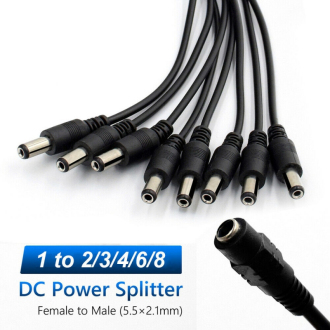 Napájecí kabel rozbočovač splitter 1 samice 8 samců