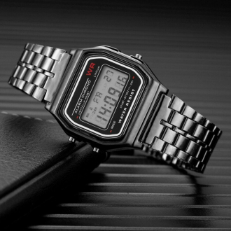 Retro digitálky legendární digitální hodinky šedé
