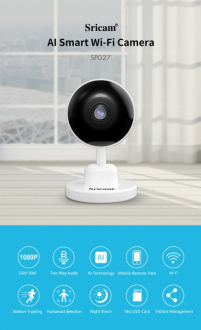 Wifi IP kamera Sricam, mikrofon reproduktor noční vidění