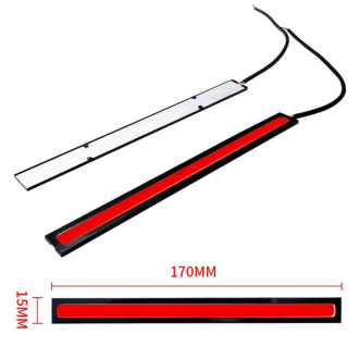 2x COB LED pásek do auta 12V 6W červená