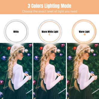 LED kruhové světlo Selfie TikTok s držákem průměr 26cm