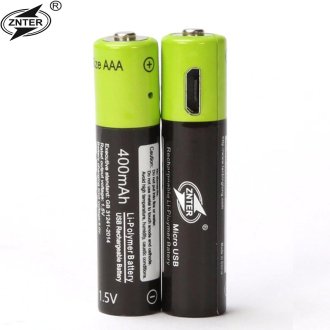 4ks ZNTER nabíjecí baterie AAA 400mAh USB 1.5V