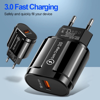 USB nabíječka s rychlo-nabíjením QC 3.0A 18W