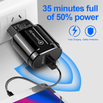 USB nabíječka s rychlo-nabíjením QC 3.0A 18W