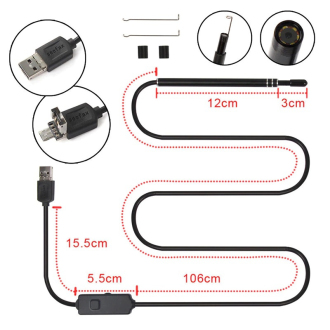 Multifunkční USB endoskop otoskop na čištění uší s LED