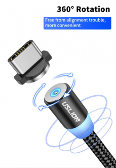 Magnetický micro USB kabel s LED