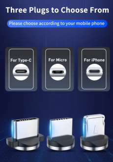 Magnetický micro USB kabel s LED