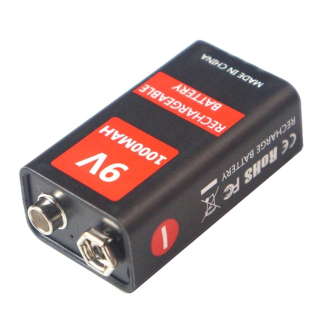 dobíjecí baterie 9V 1000 mAh USB