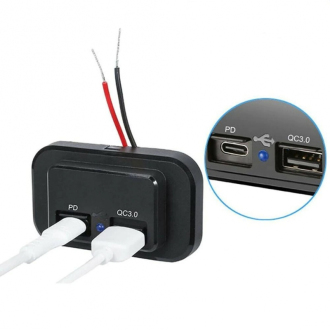 Nabíječka telefonů do panelu auta USB PD QC 3.0