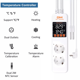 Digitální termostat regulátor teploty (chlazení/topení) DM-808TT